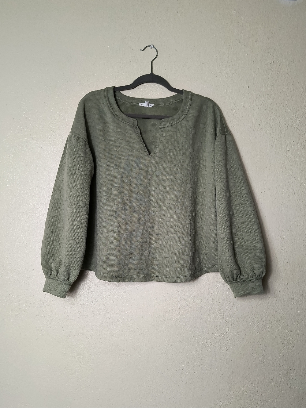 Blu Pepper Sage Green Textured Pullover - Picture 1 of 10
